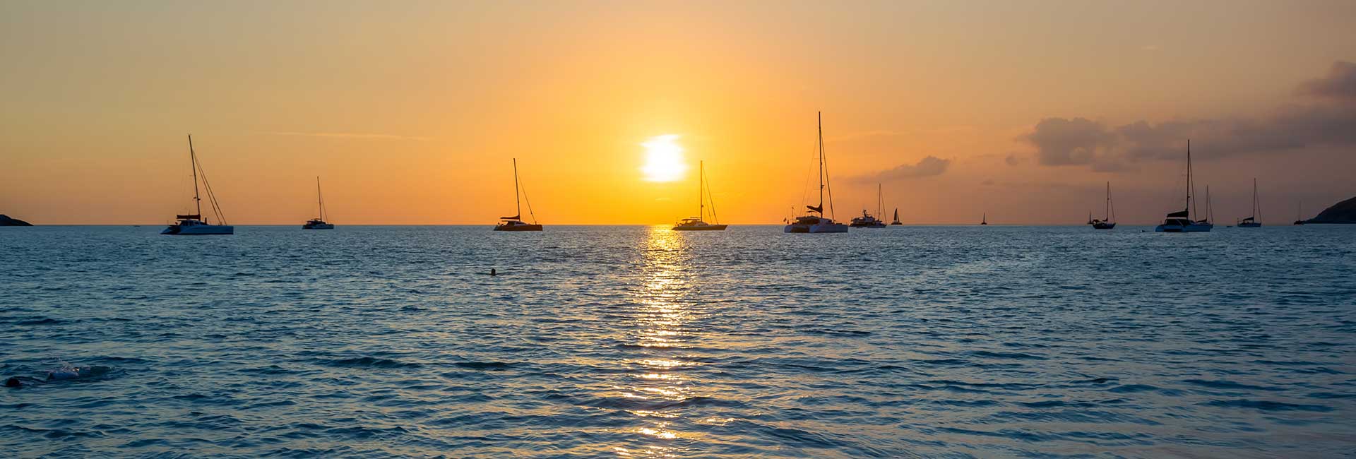 yachts in sunset