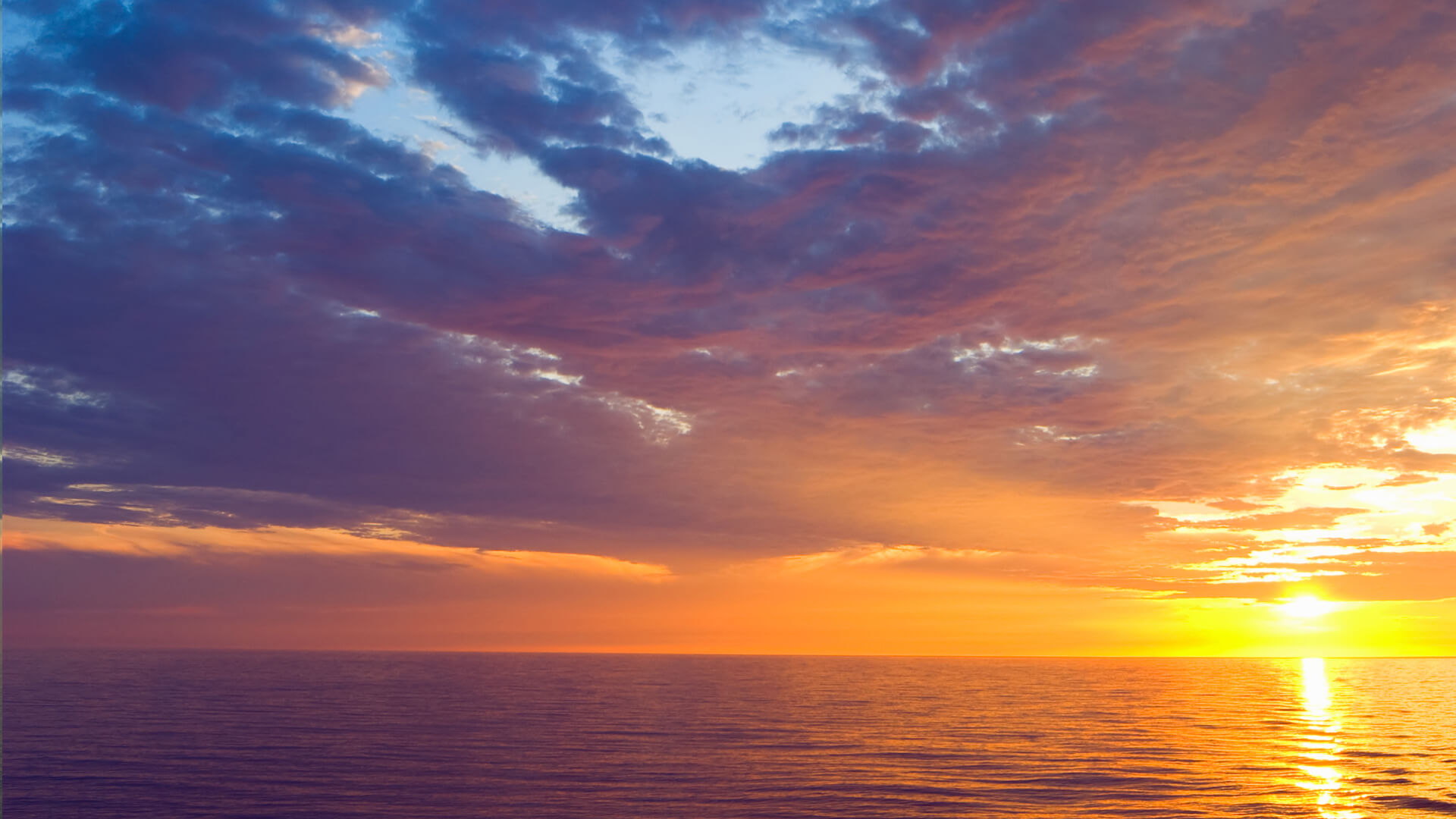 Open seas with beautiful sunset
