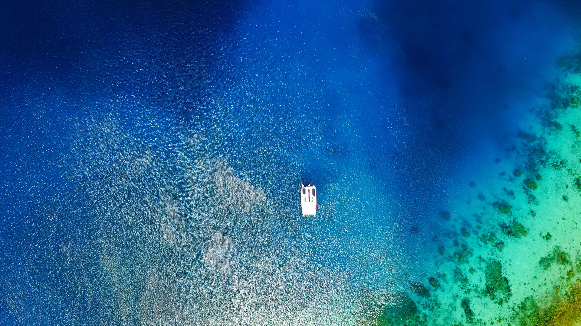 Sailing on beautiful blue water